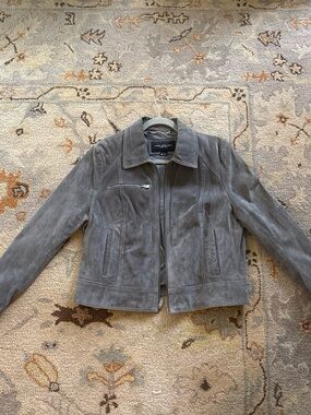 Marc New York Gray Suede Leather Jacket